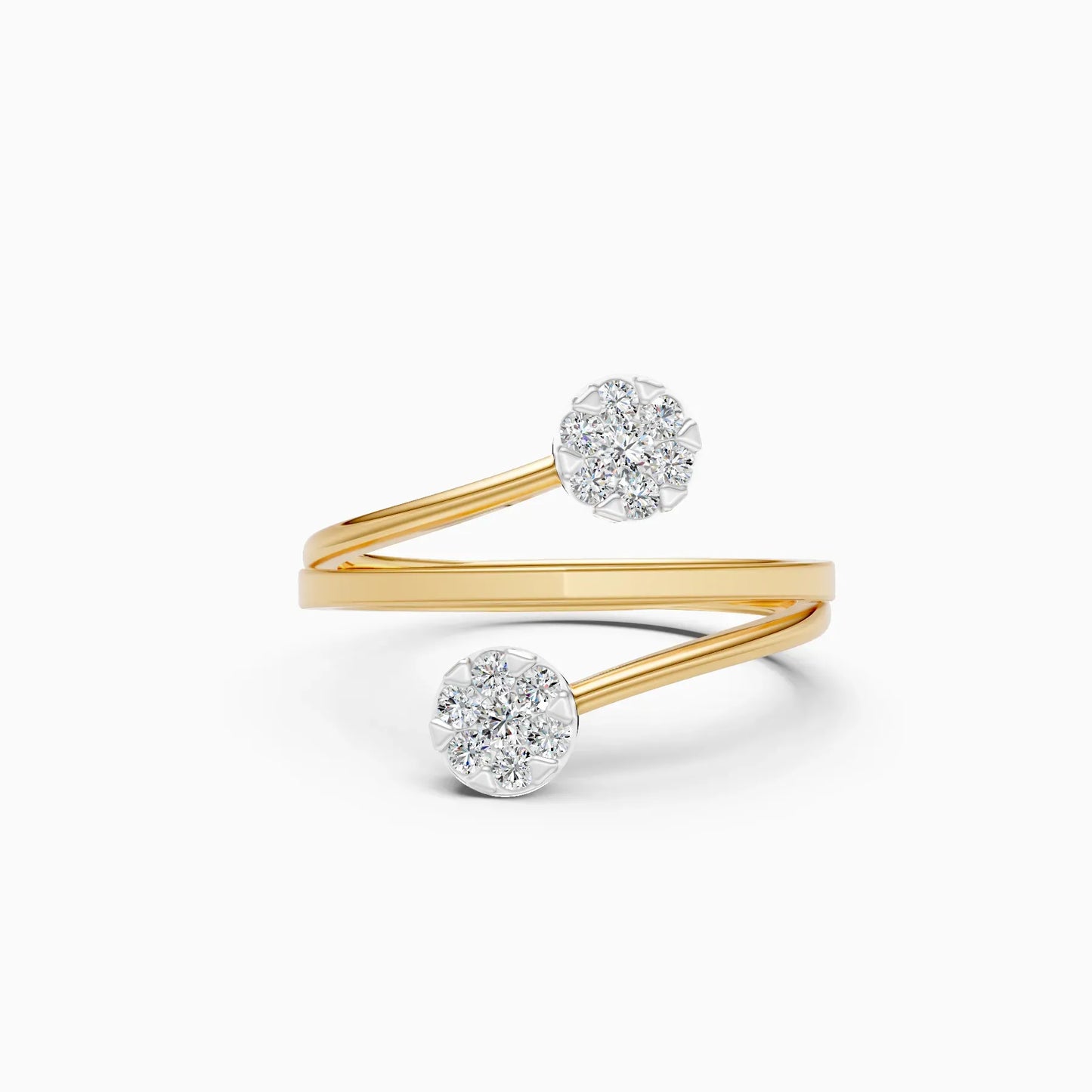 Latest Diamond Cluster By Pass Setting Ring