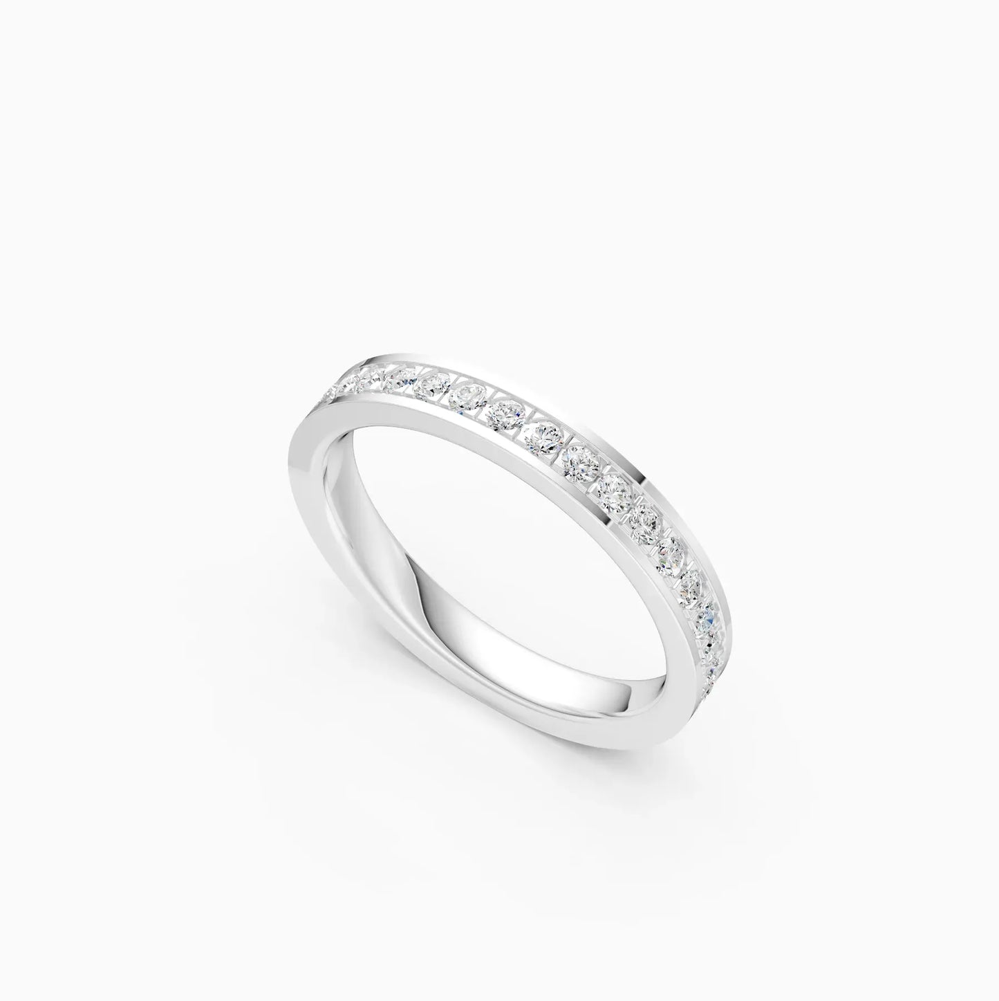 Round Full Eternity Diamond wedding Band