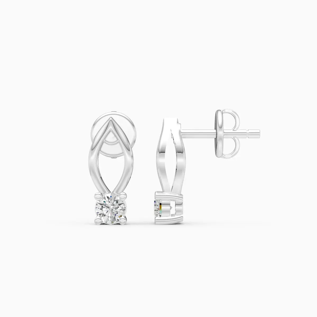 Leaf Drop Diamond Studs