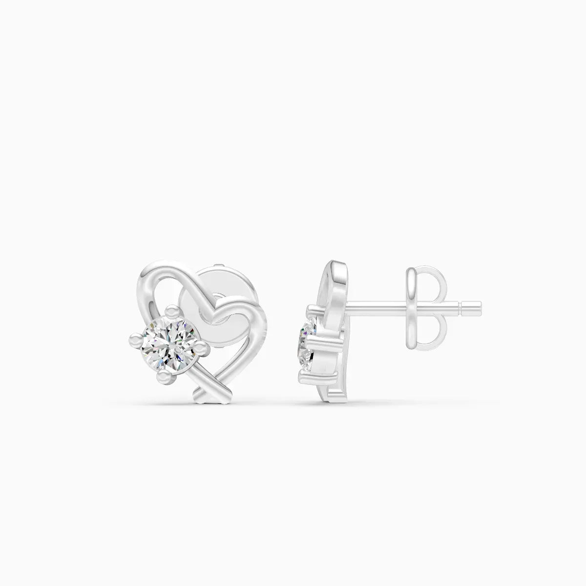 Intertwined Heart Diamond Studs