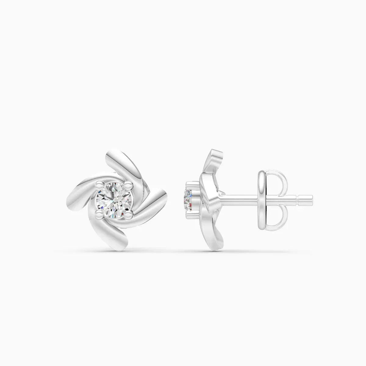 Round Rose Swirl Studs