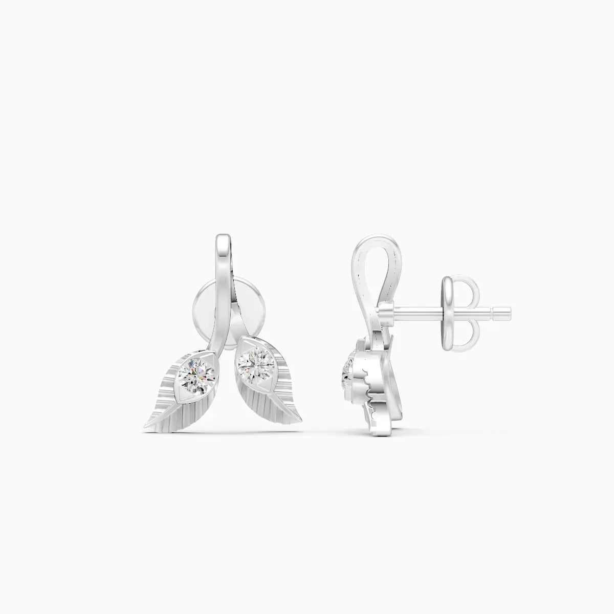 Leaf Duo Diamond Studs
