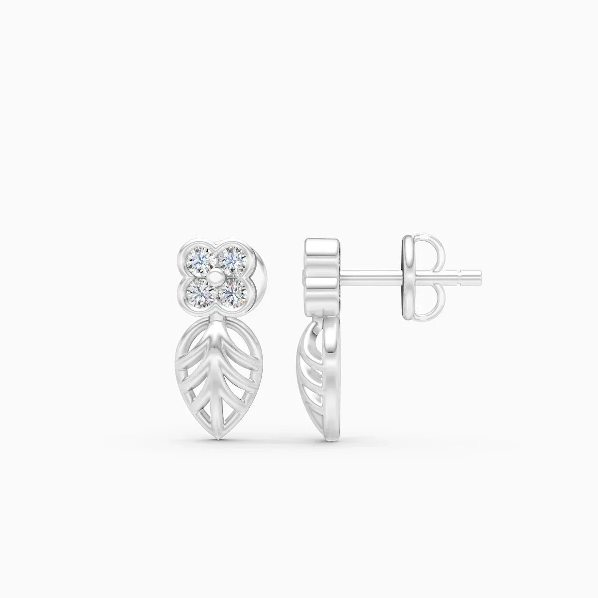 Floral Leaf Drop Studs