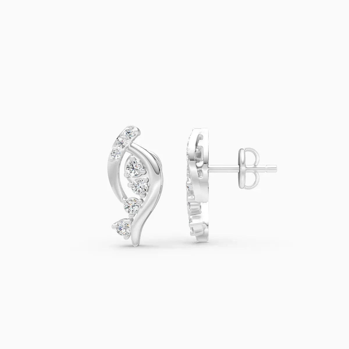 Wave Cluster Stud Earrings