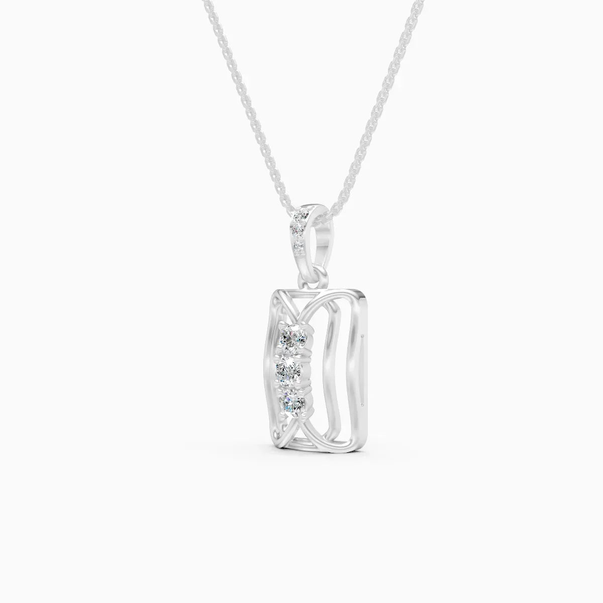 Geometric Diamond Bar Pendant