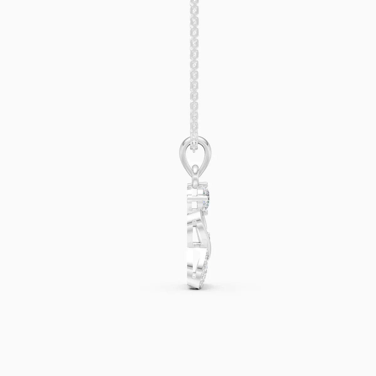 Round Diamond Heart Infinity Pendant