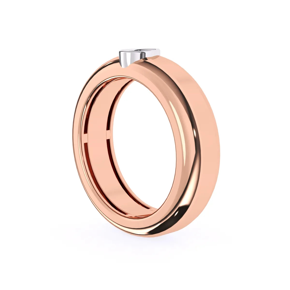 Elegant Pear Bezel Two Tone Wedding Ring
