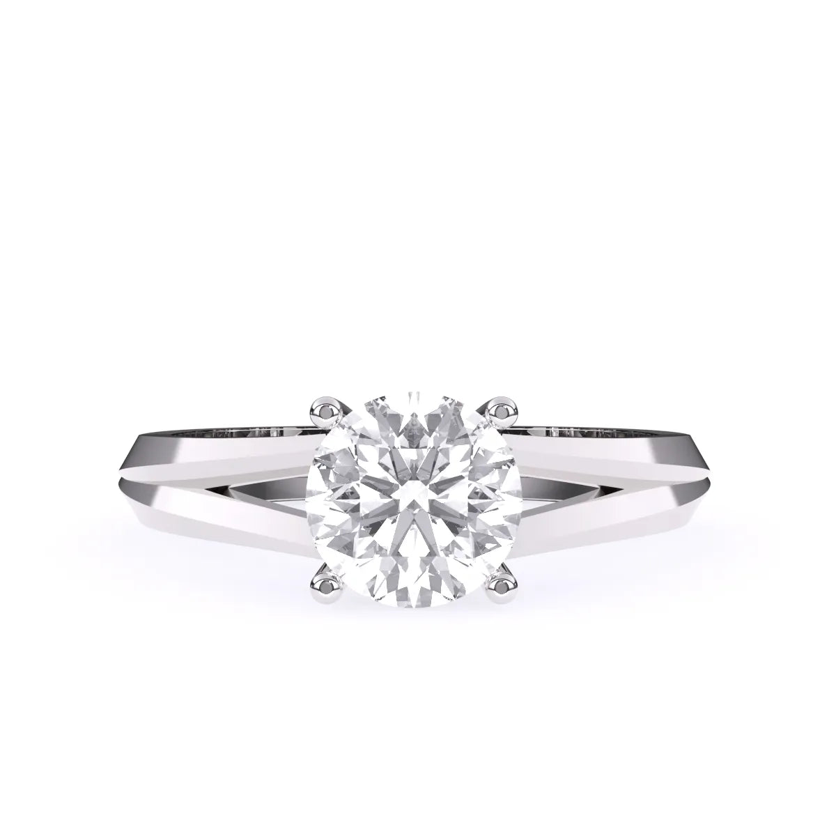 Lavish Split Shank Round Solitaire Ring