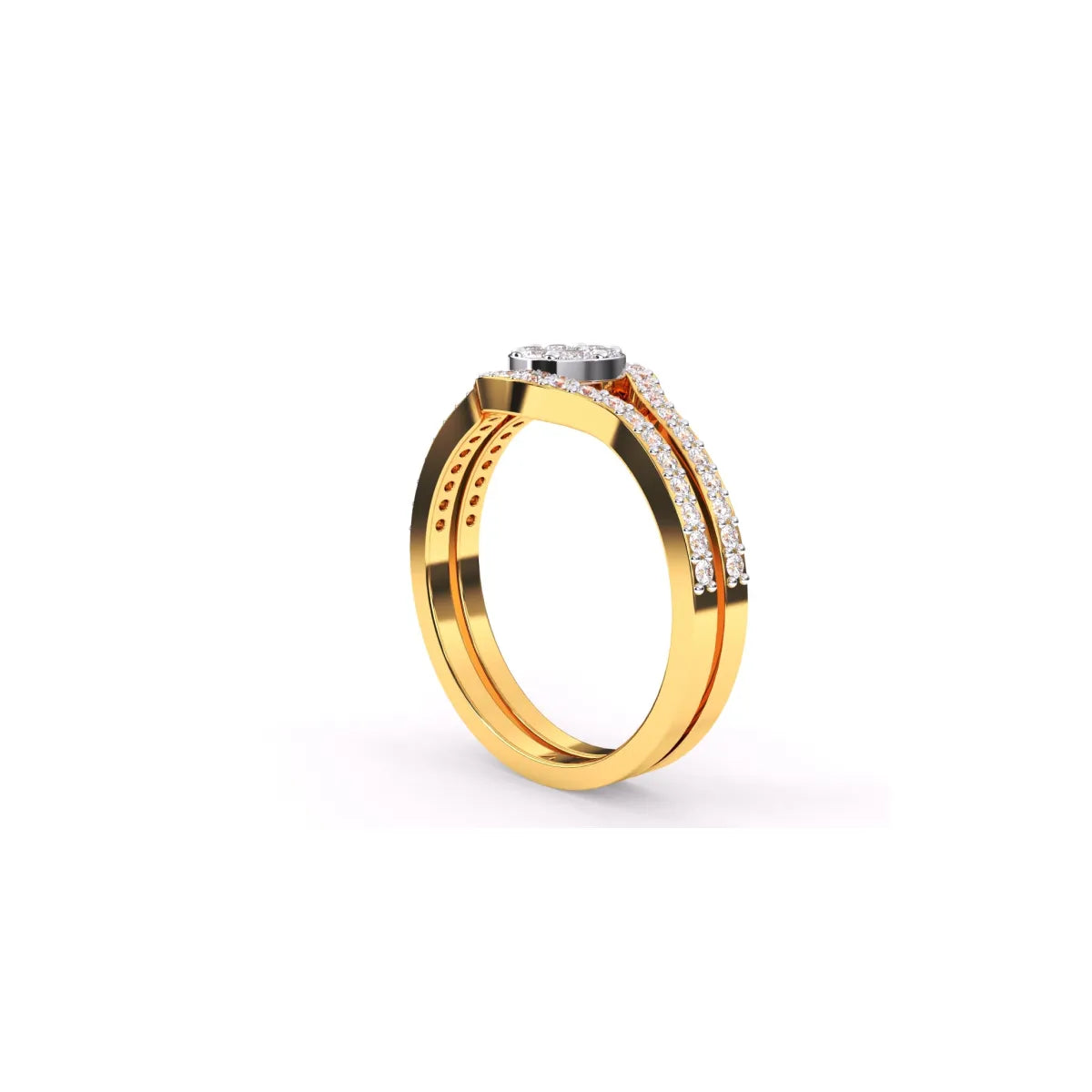 Vintage Double Raw Lab Grown Diamond Ring