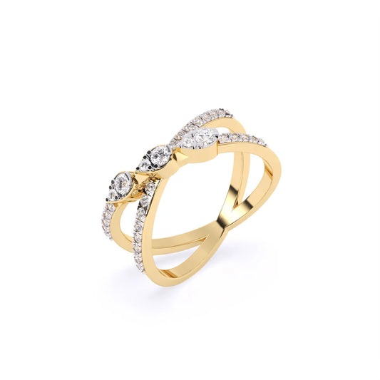 Split-Shank Pear & Round Lab Diamond Ring