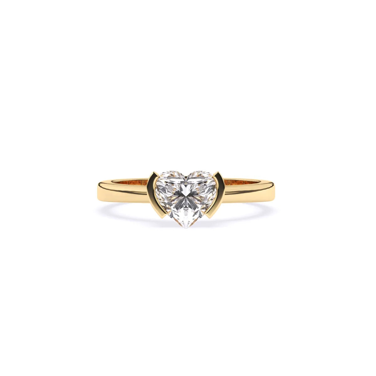 Heart Solitaire Diamond Ring