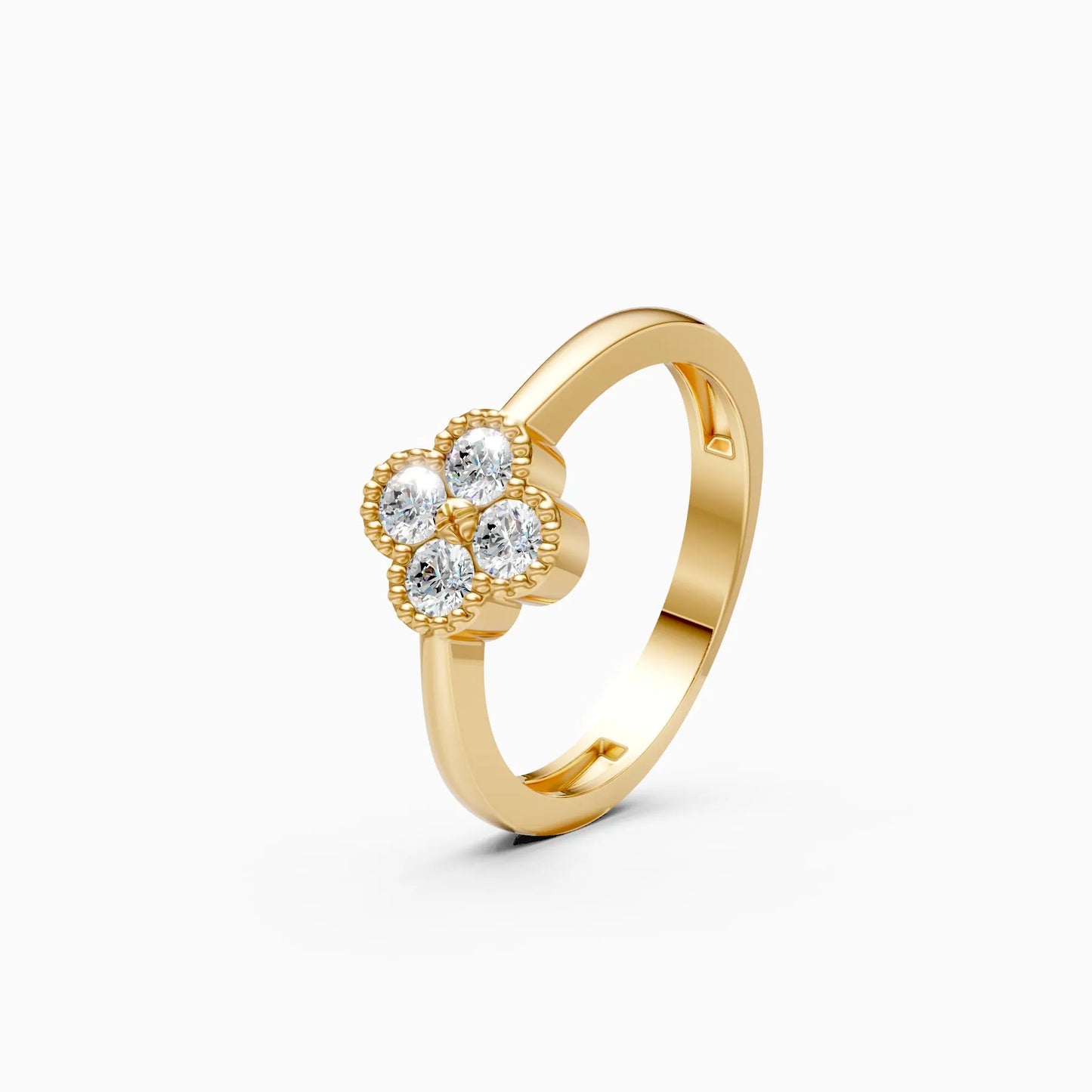 Floral Lab Diamond Ring in Gold