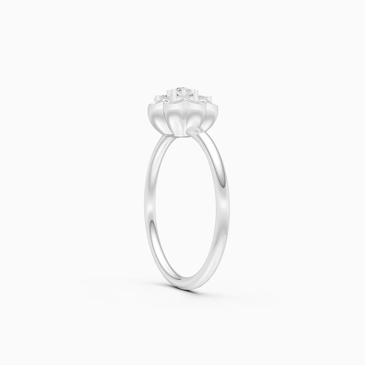 Round Floral Cluster Lab Diamond Ring