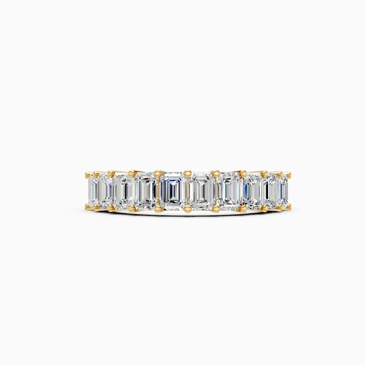 Modern Emerald Cut Lab Grown Diamond Band Ring