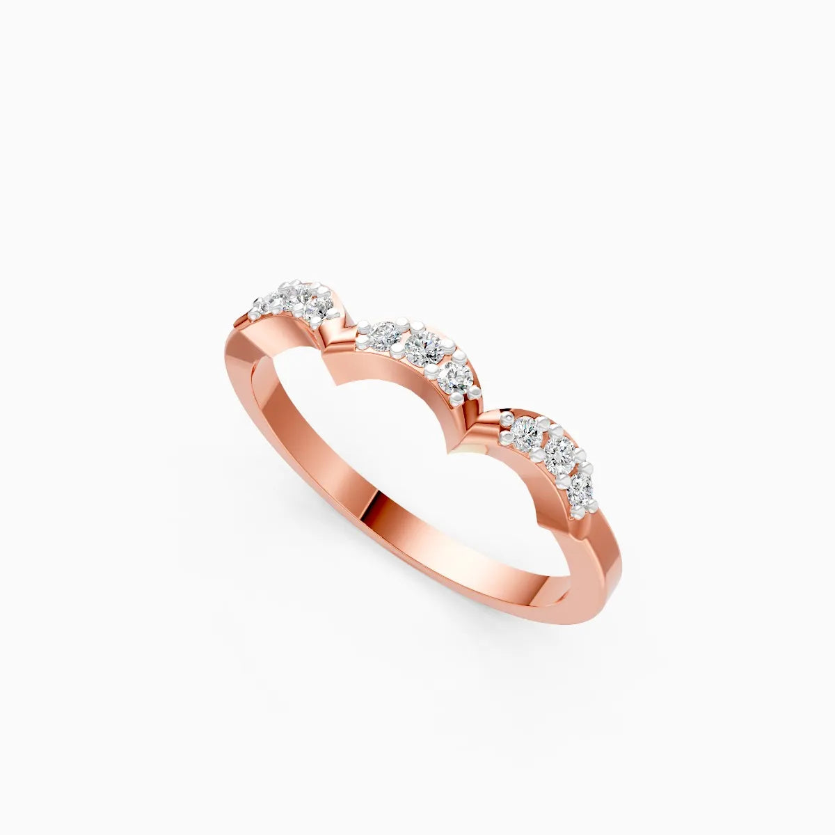 Scalloped Wave Diamond Band
