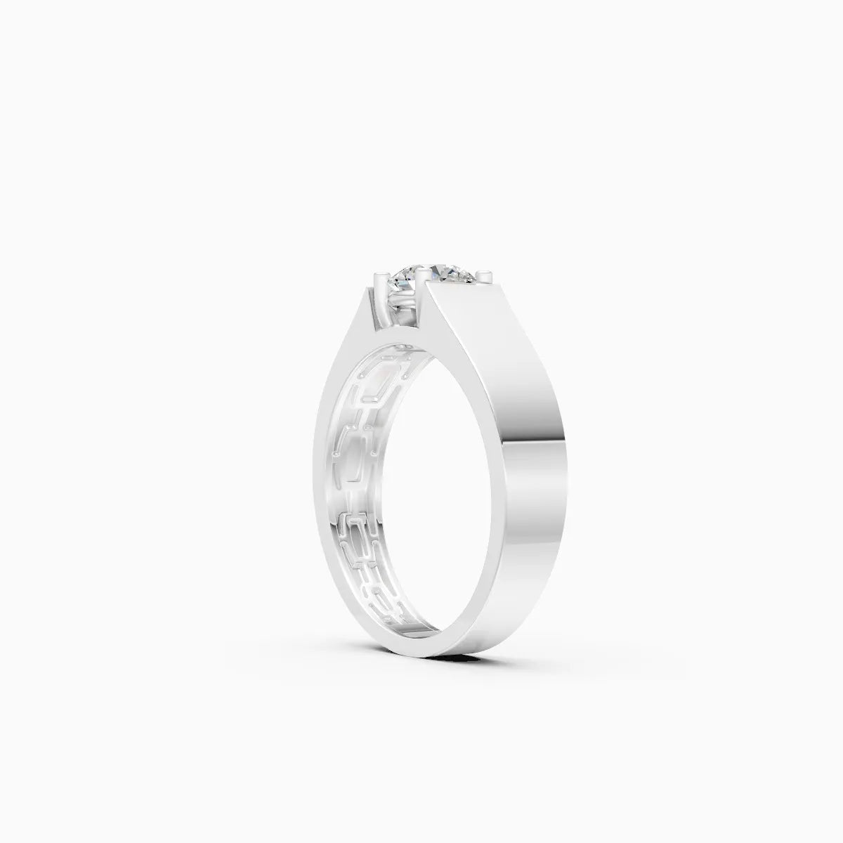 Geometric Inner Pattern Ring with Bold Round Center solitaire