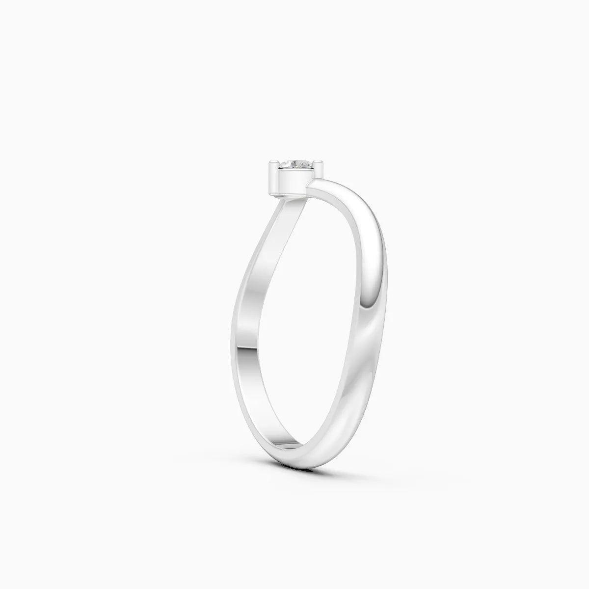 Minimalist Round Solitaire Ring