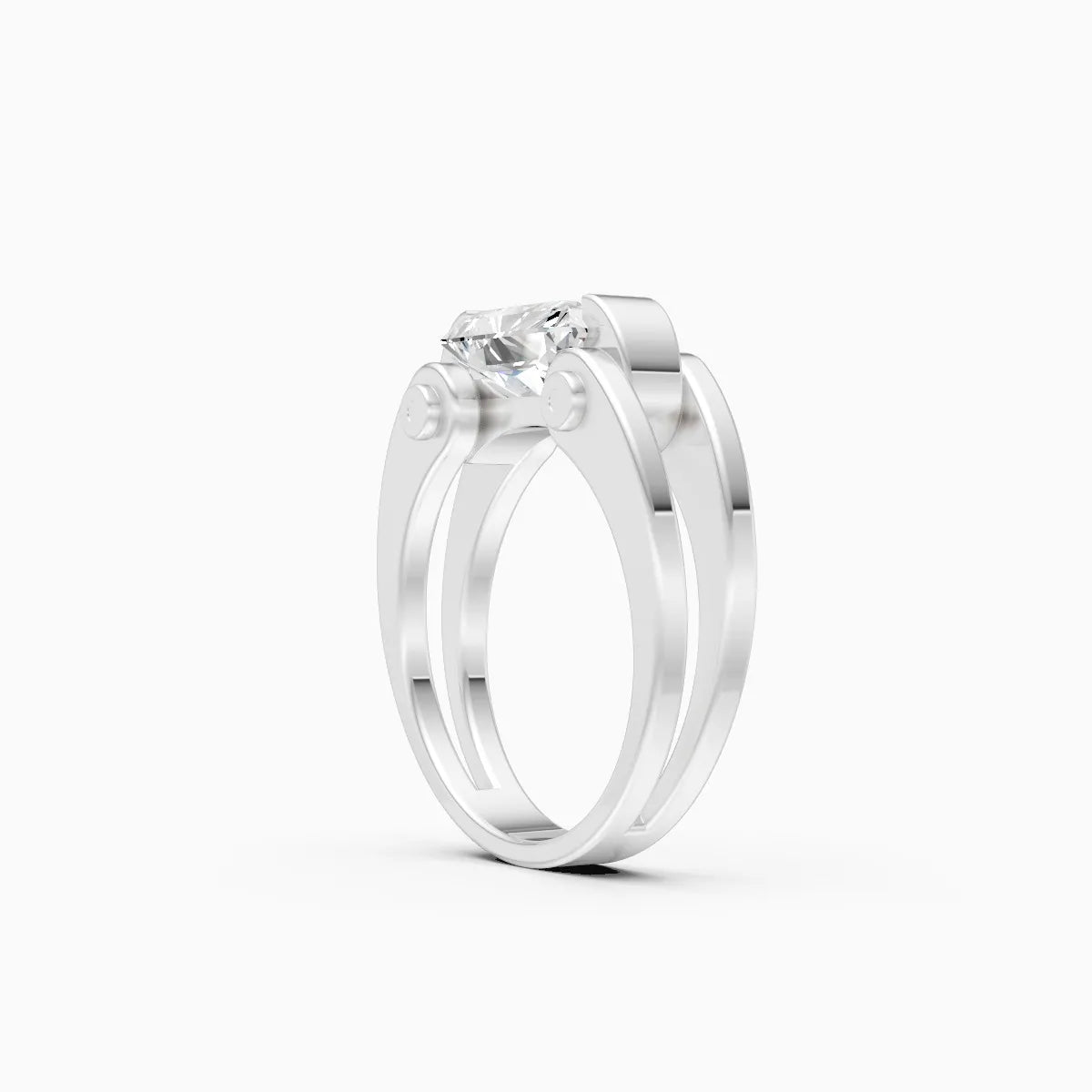 Bold Radiant-Cut Diamond Dual-Tone Majesty Diamond Ring
