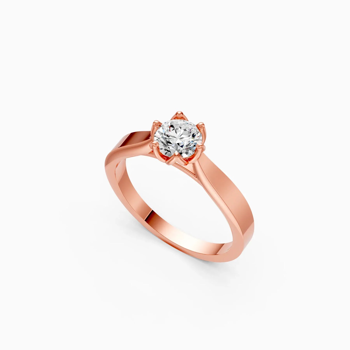 Simple Cathedral Setting Round Diamond Ring