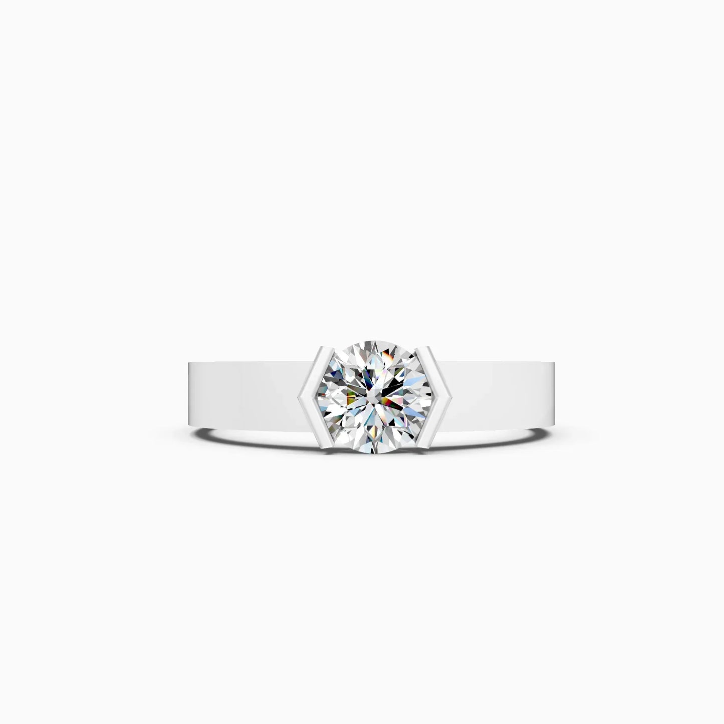 Men's Solitaire Rose Lab Diamond Couple Ring