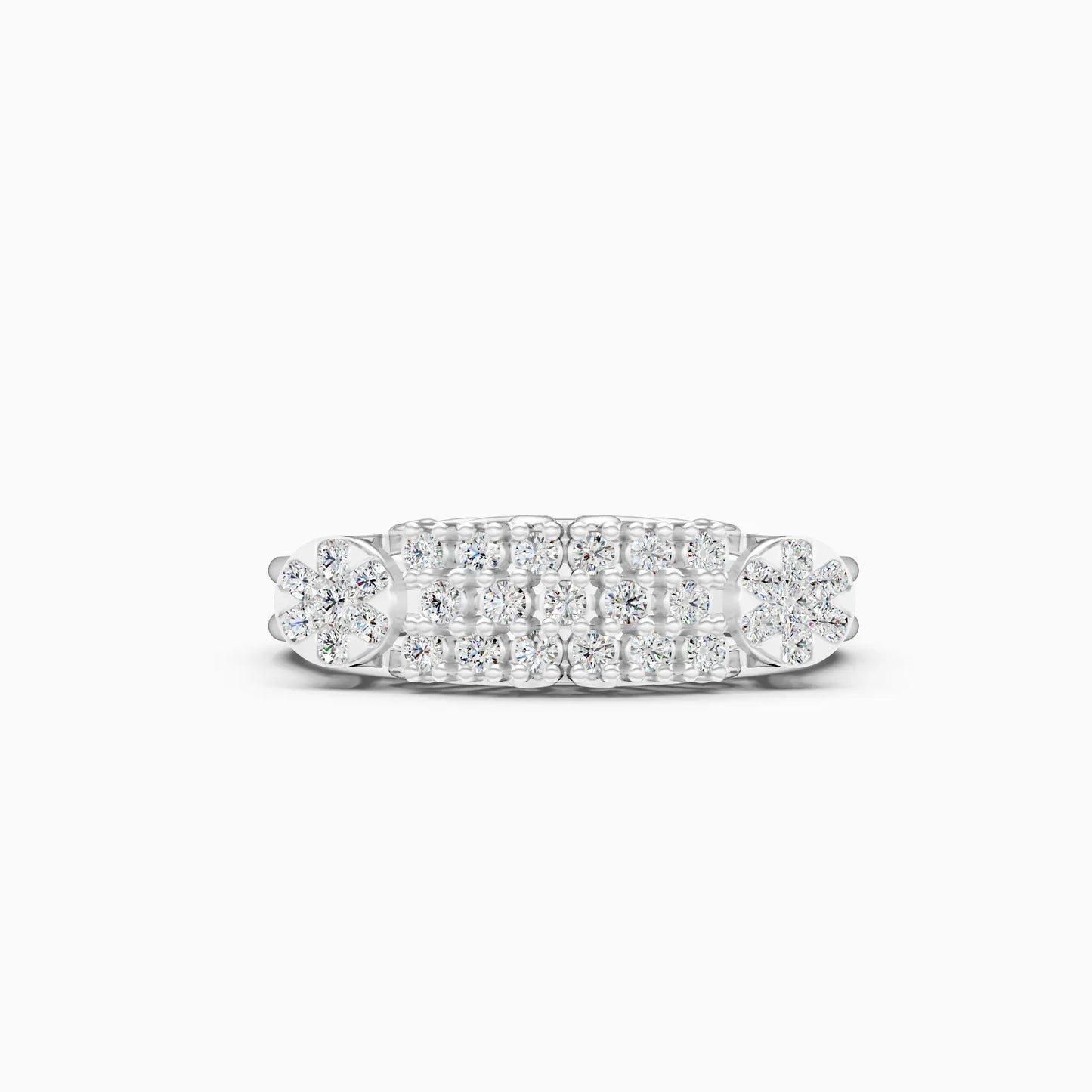 Attractive Round Cluster Diamond Engagement Ring