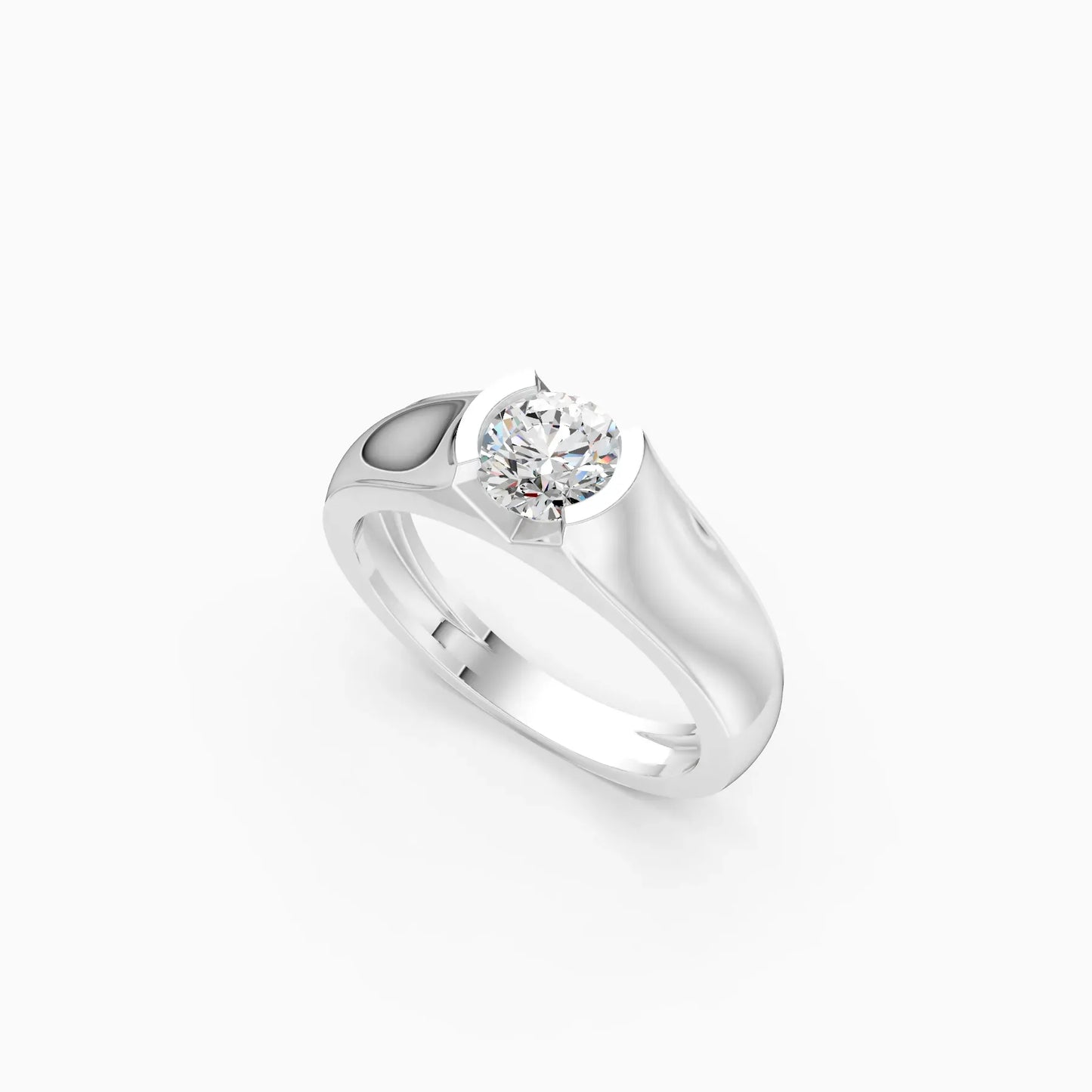 Tension Setting Round Diamond Solitaire Ring