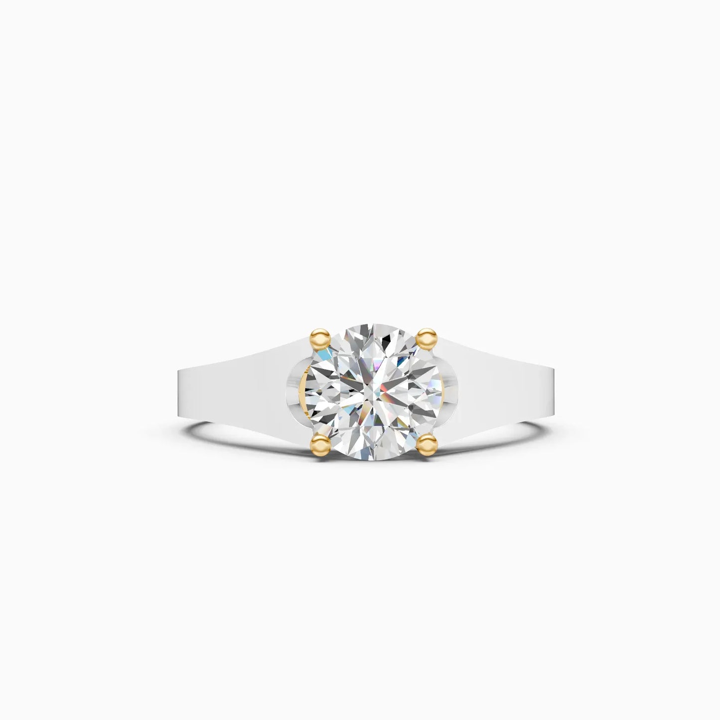 Forever Round Diamond Two Tone Solitaire Ring