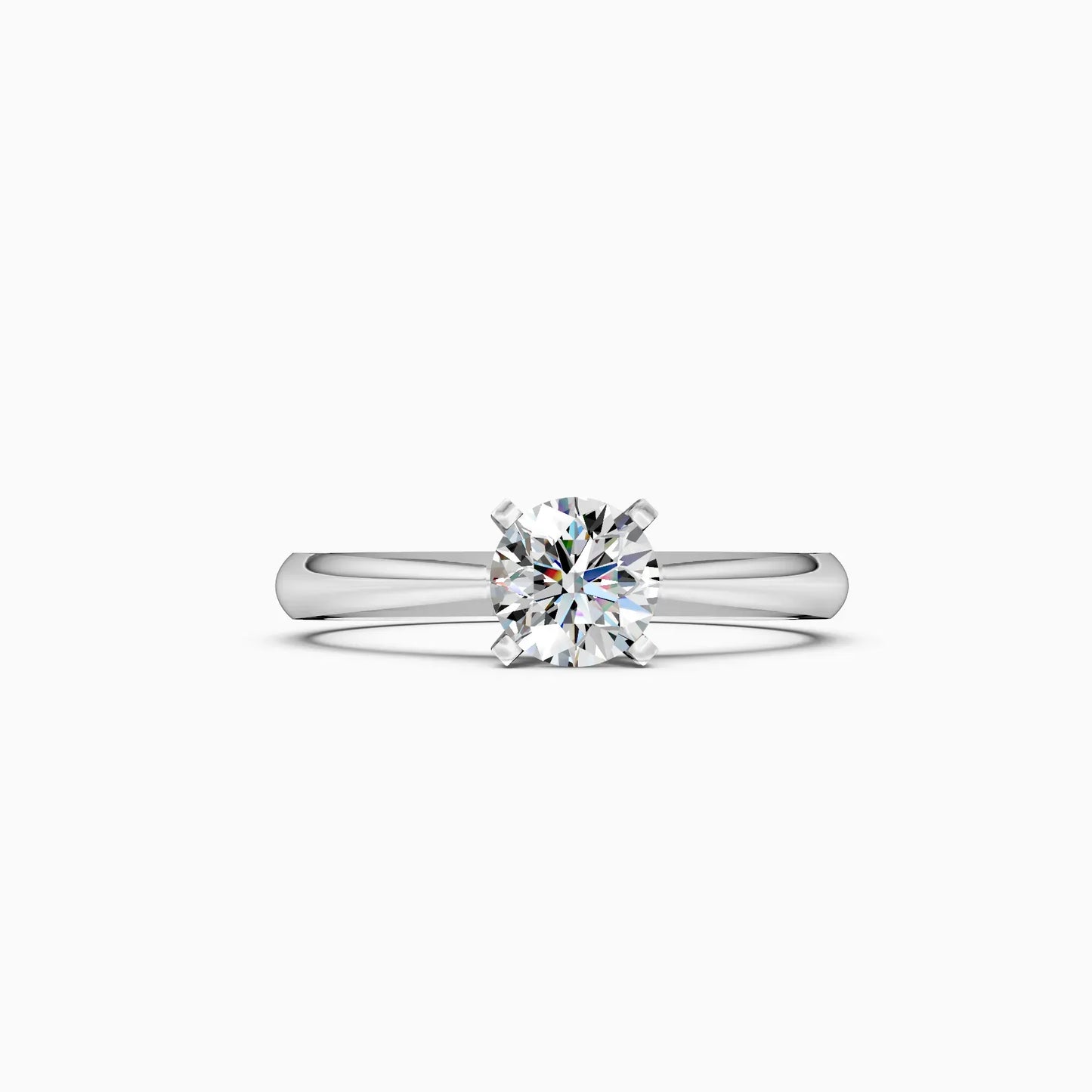 Classy Round Diamond Simple Gold Ring