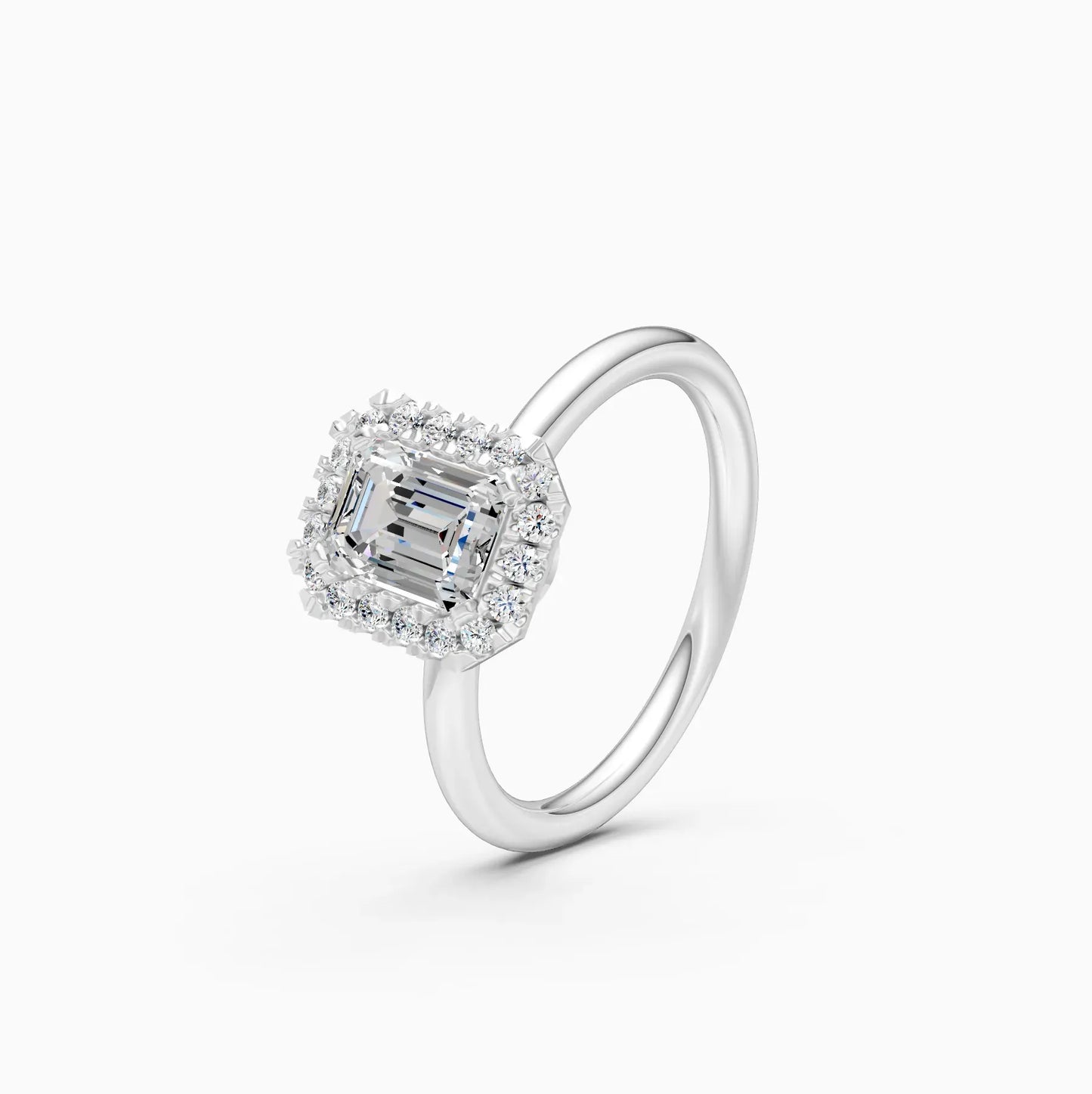 Emerald Halo lab Diamond Wedding Ring