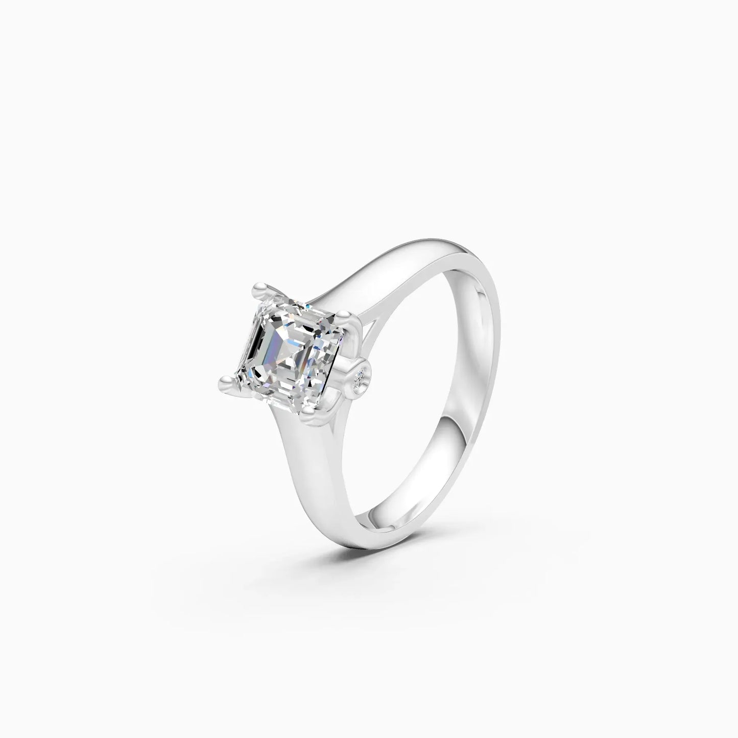 Asscher cut Lab Grown diamond Solitaire Ring