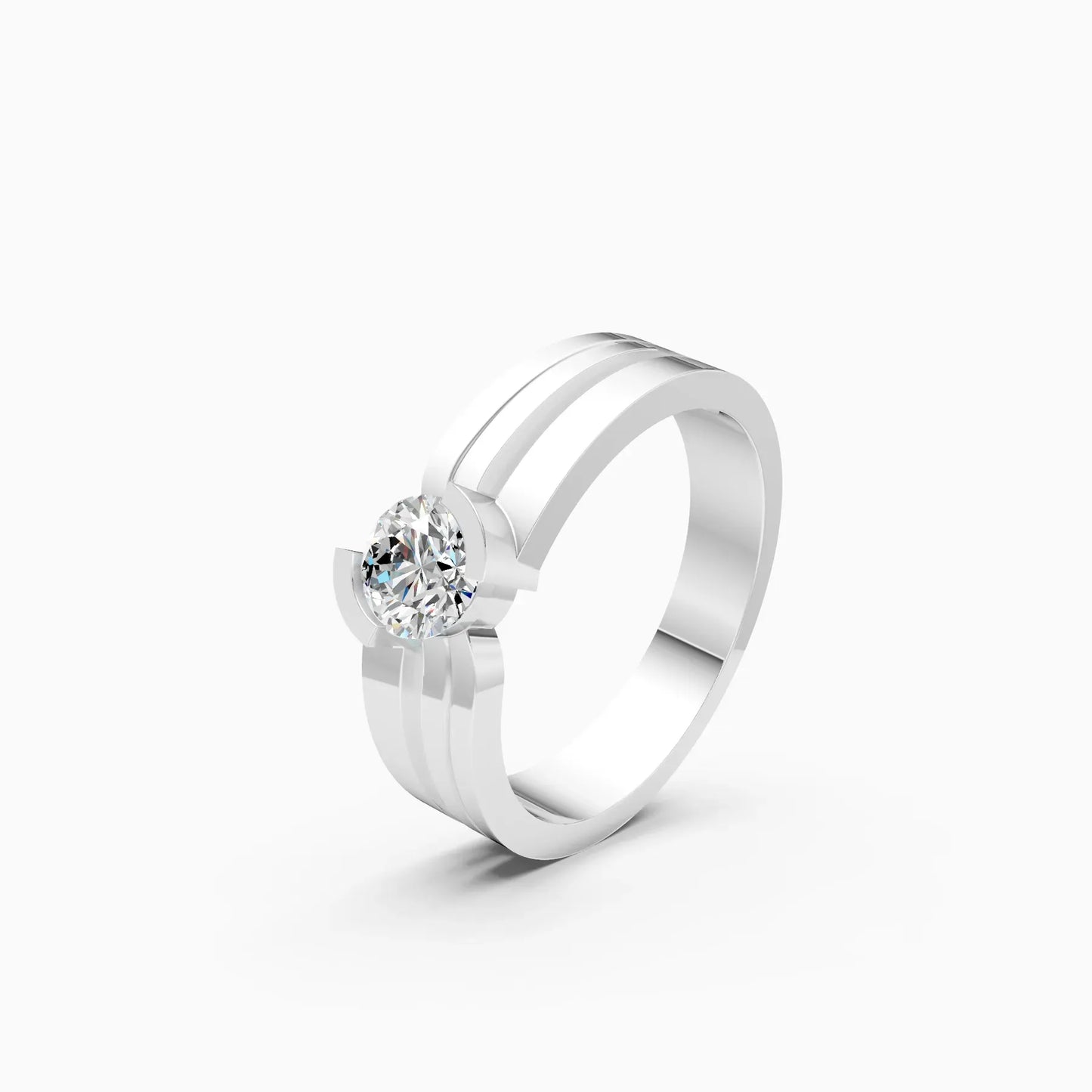 Round Two Tone 14K Gold Couple Band