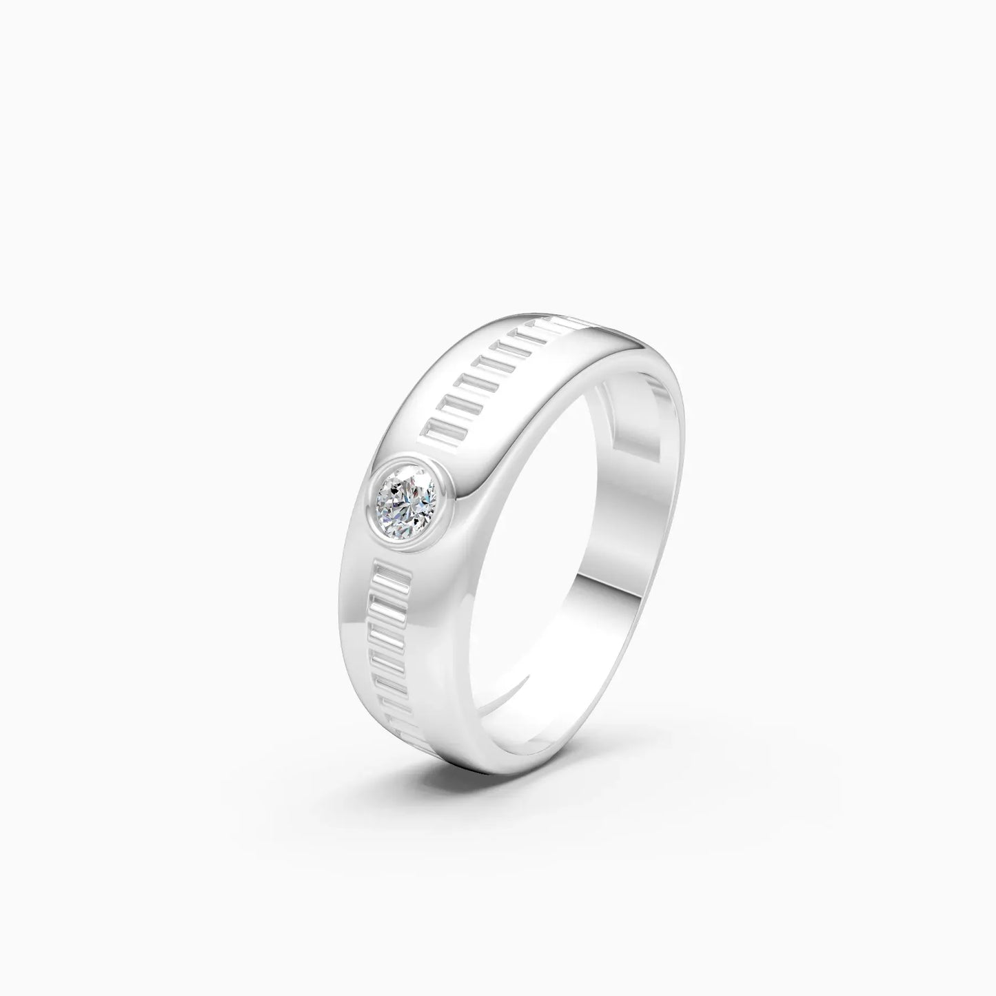 Latest Bezel Round Diamond Ring For Men