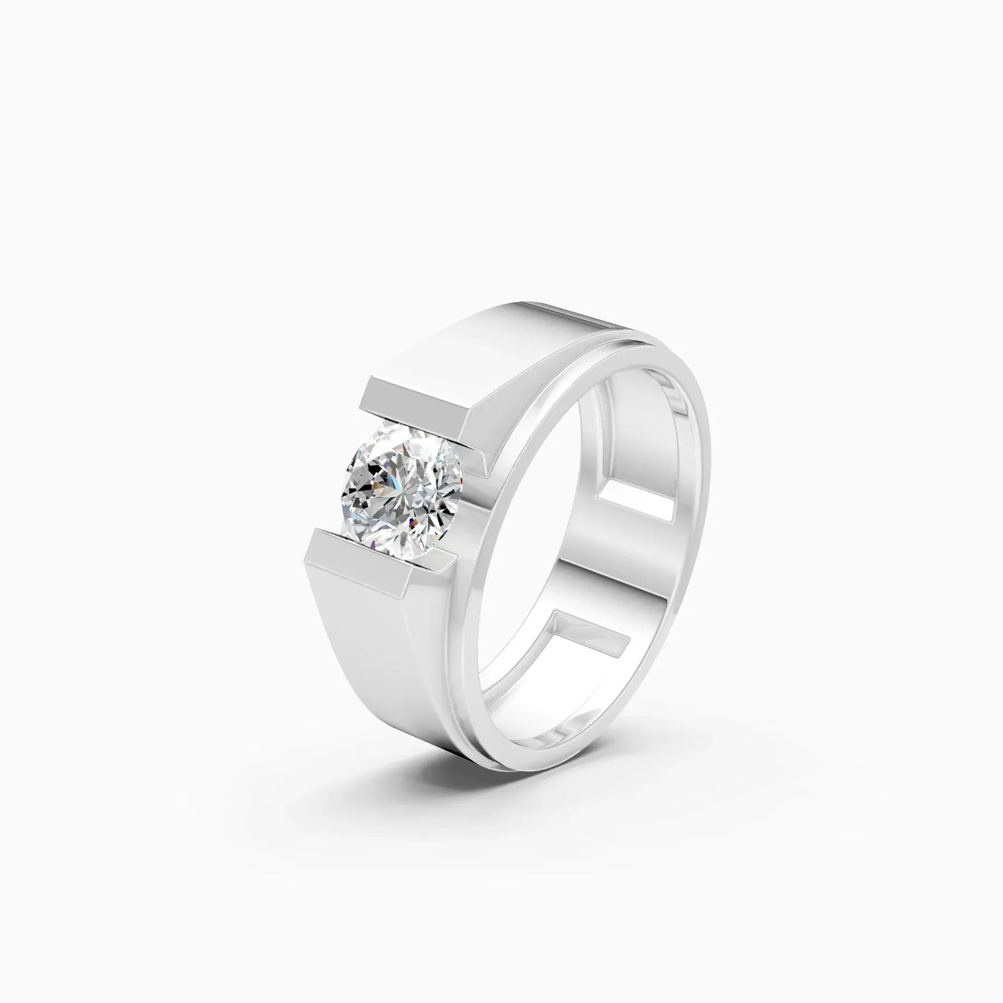Round Cut Lab Grown Diamond Men's Band Ring