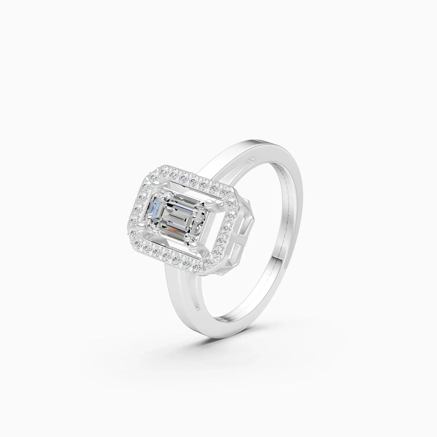 Graceful Emerald Cut Diamond Engagement Ring