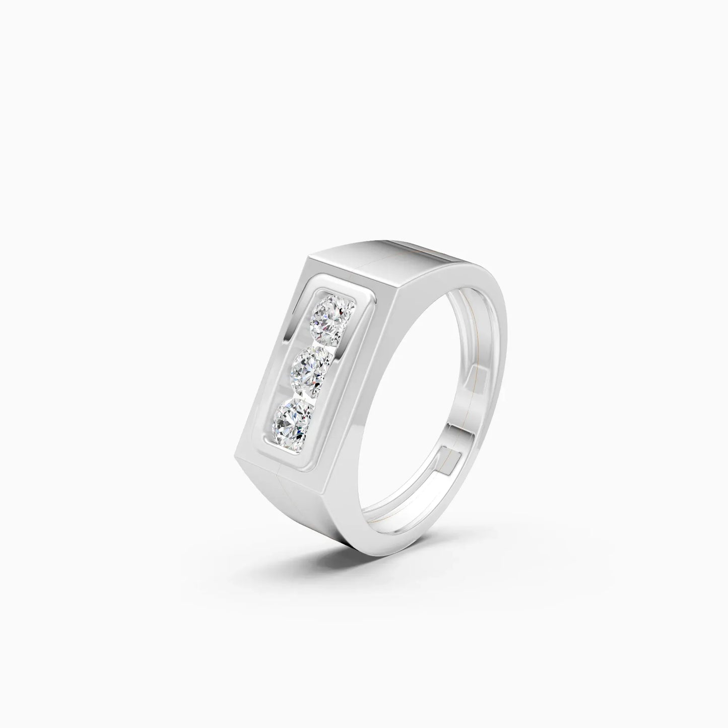 Formal Three Diamond Men's Ring