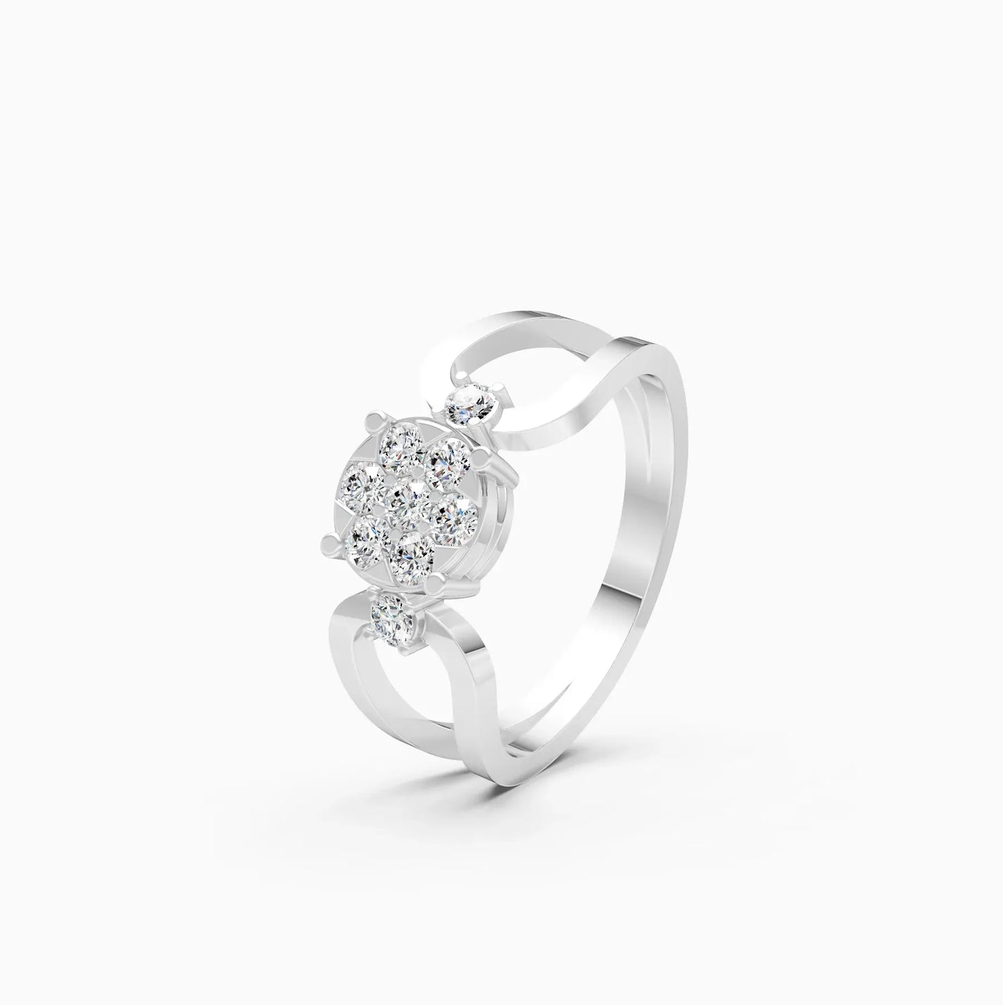 Lavish Floral Diamond Ring in Rose Gold