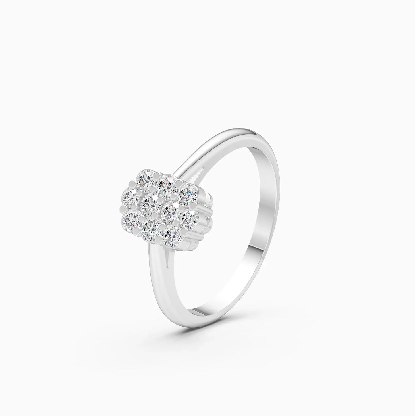 Lab Grown Diamond Cluster Oval Shaped Ring