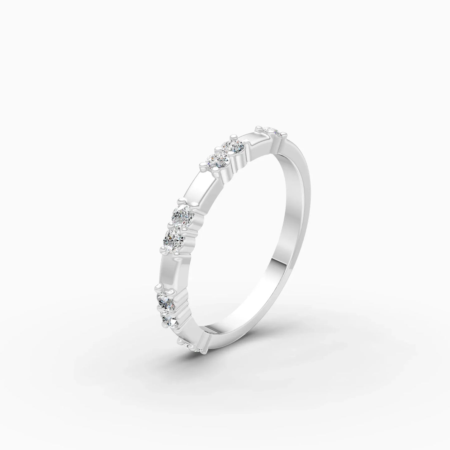 Dazzle Thin Distance Round Diamond Stackable Band