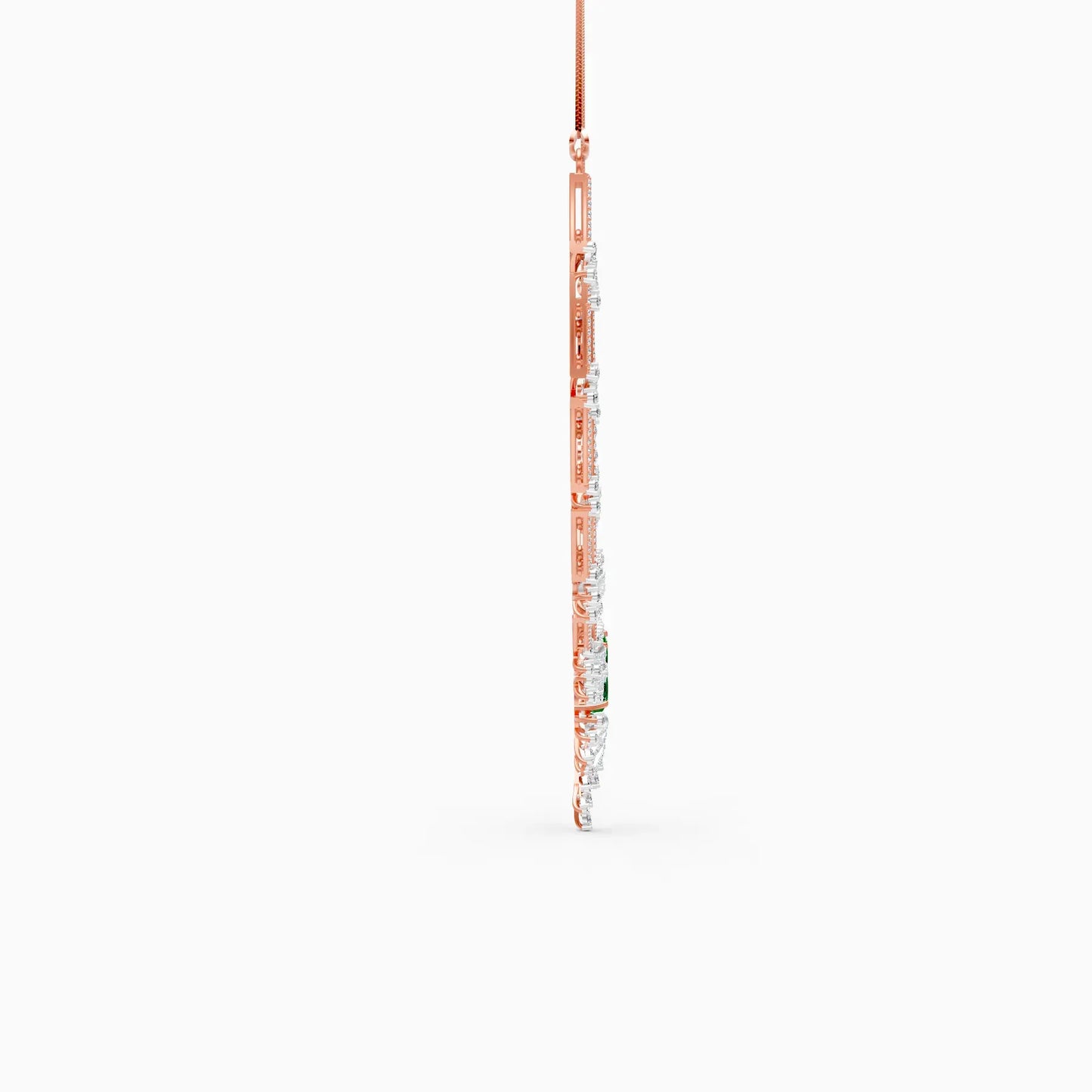 Leaf Shaped Gold Lab Diamond Necklace
