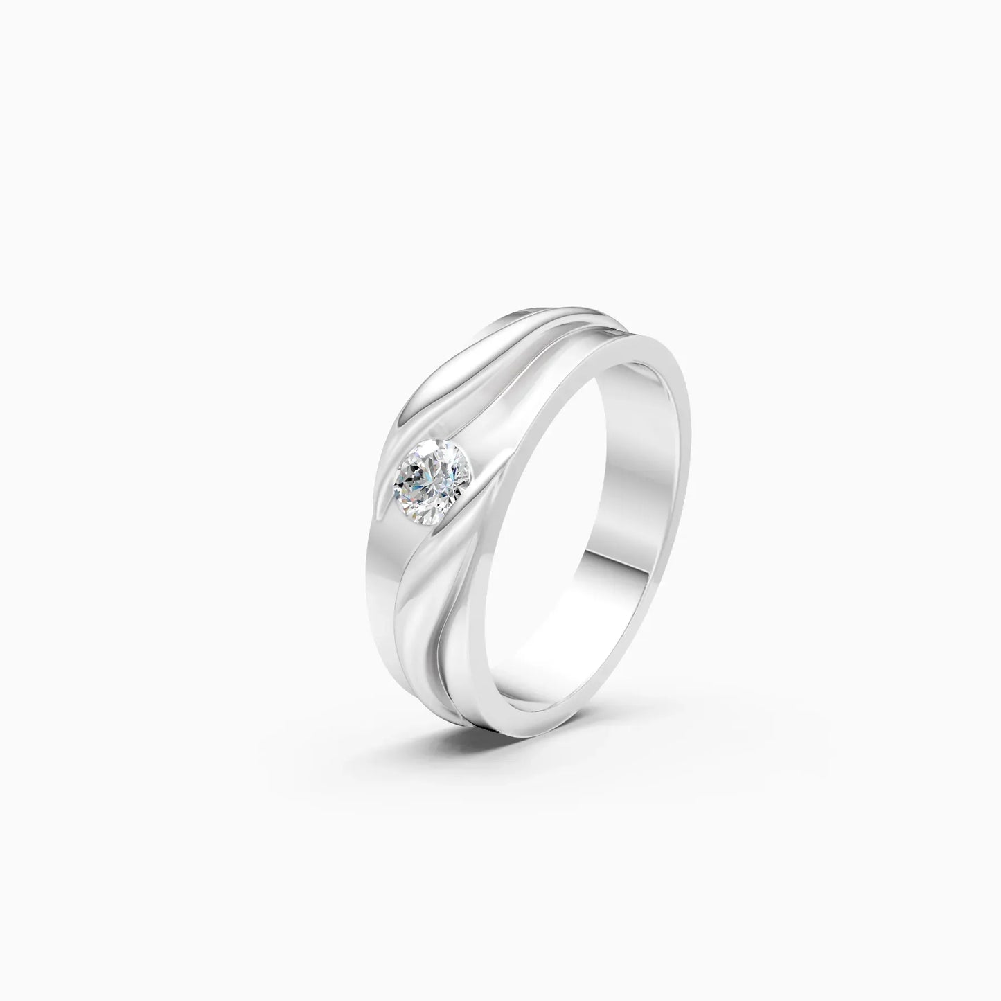 Solitaire Lab Grown Diamond Men's Band