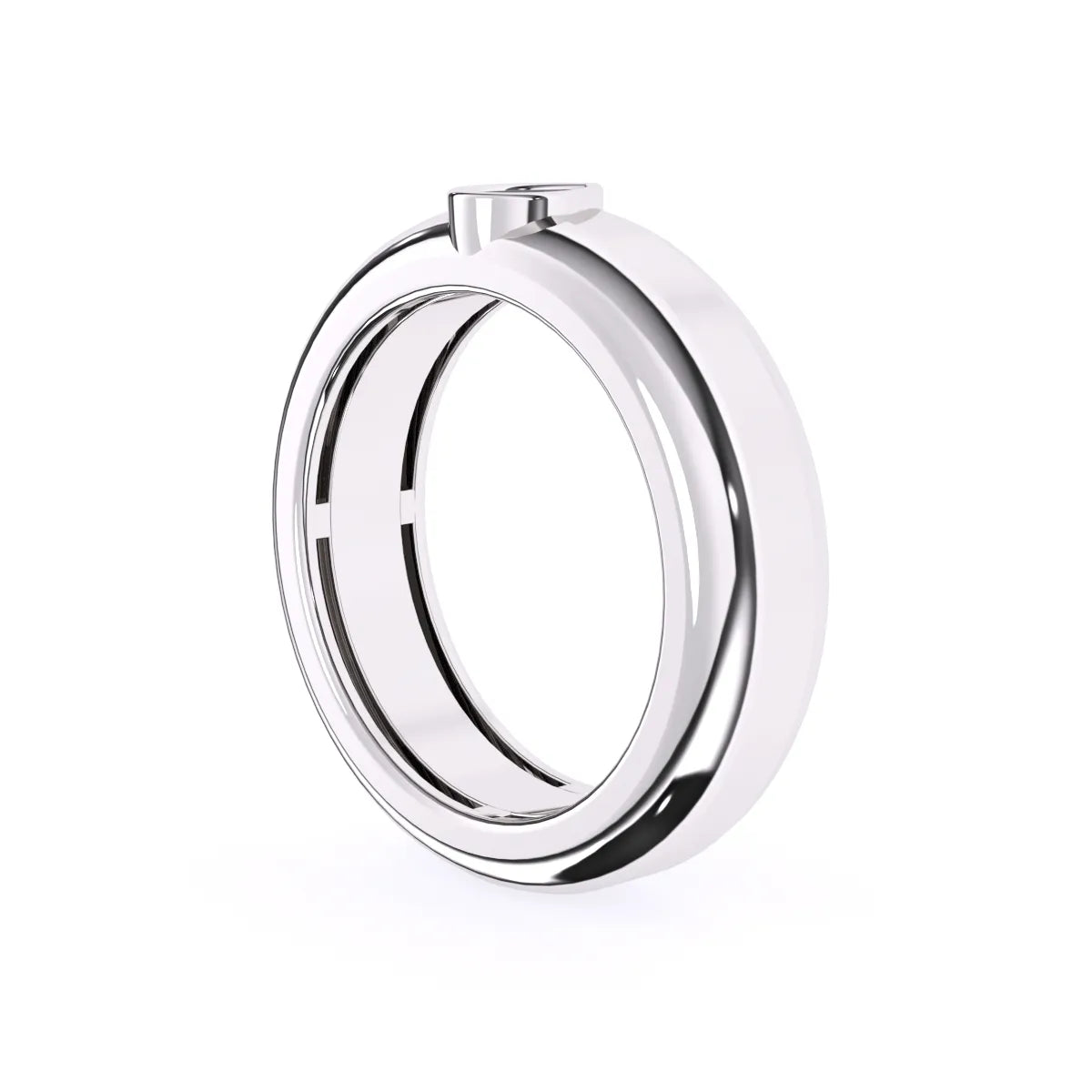 Elegant Pear Bezel Two Tone Wedding Ring