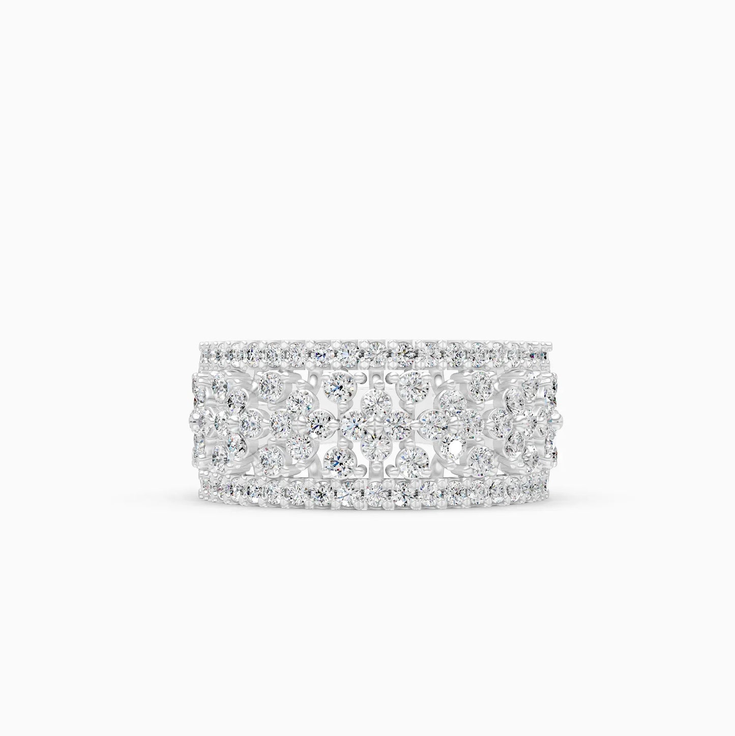 Cluster Broad Multi Diamond Ring