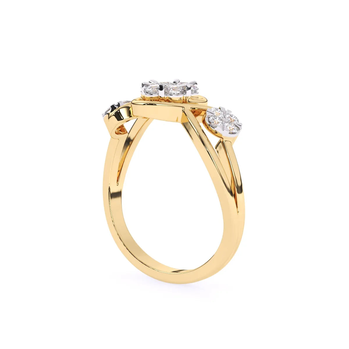 Round Bypass style Lab Grown Diamond Engagement Ring