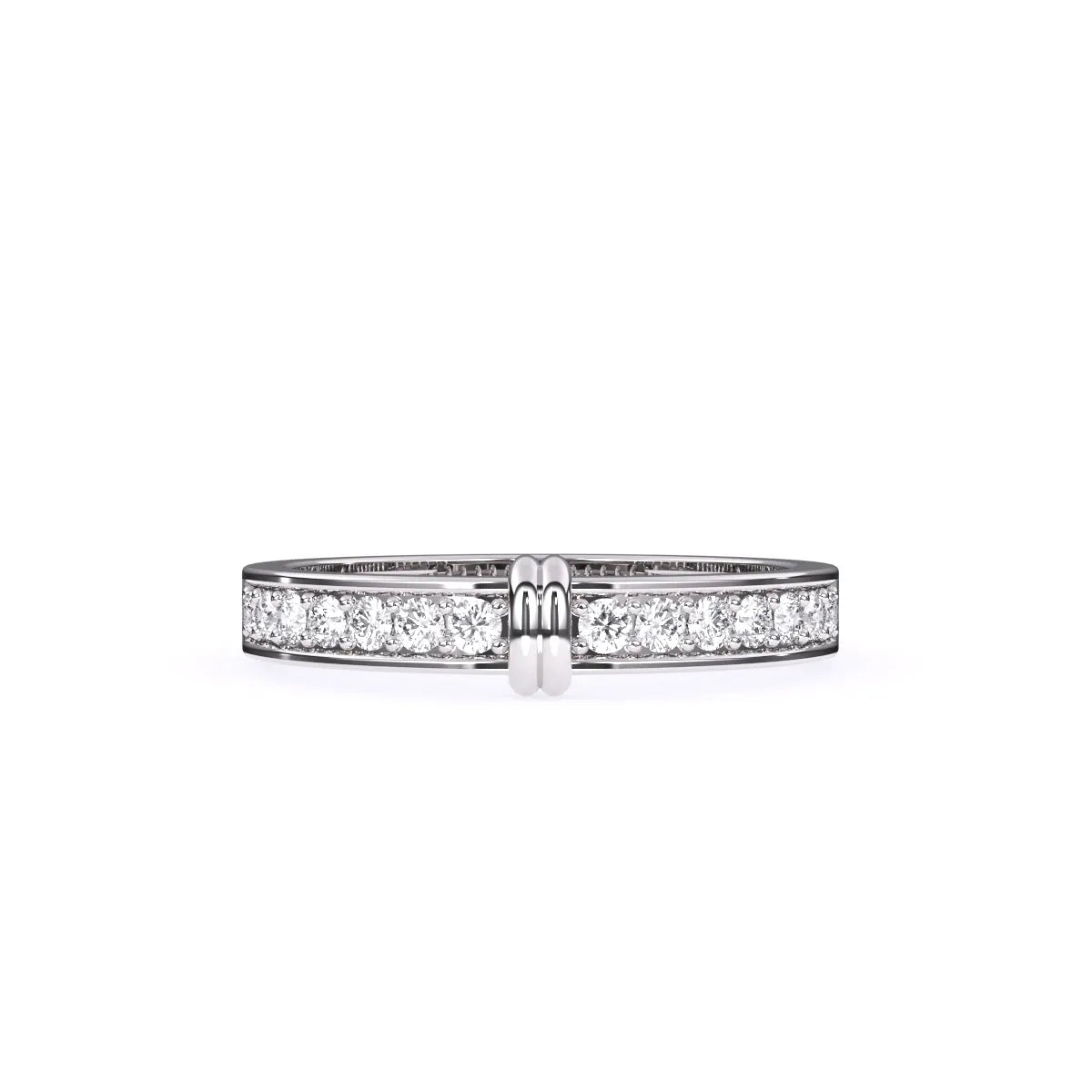 Amazing Round Diamond Two Tone Band For Better Half