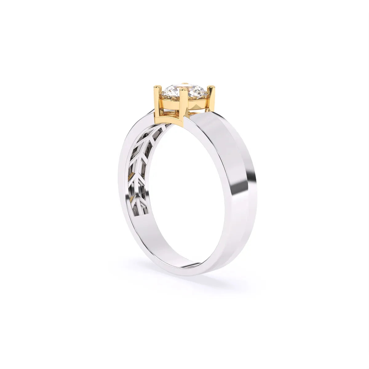 Round Solitaire Lab Grown Diamond Men's Ring