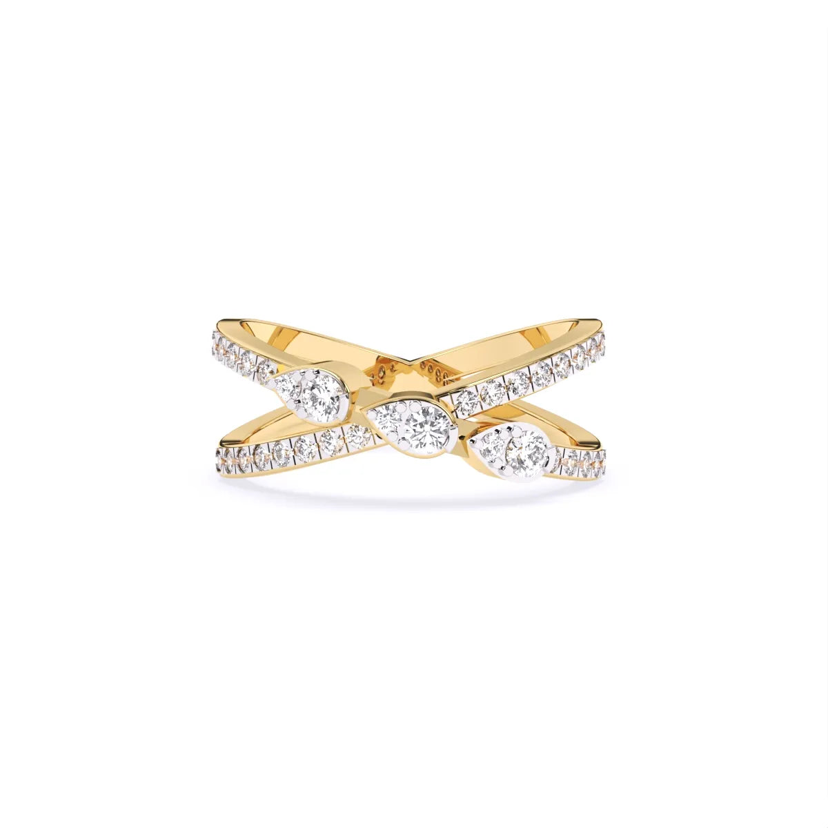 Split-Shank Pear & Round Lab Diamond Ring