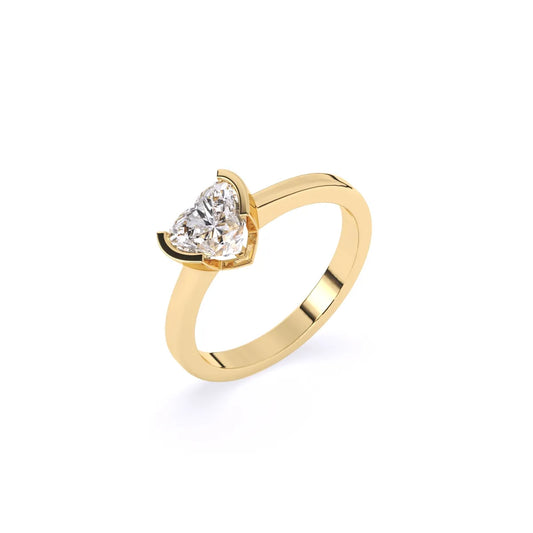 Heart Solitaire Diamond Ring