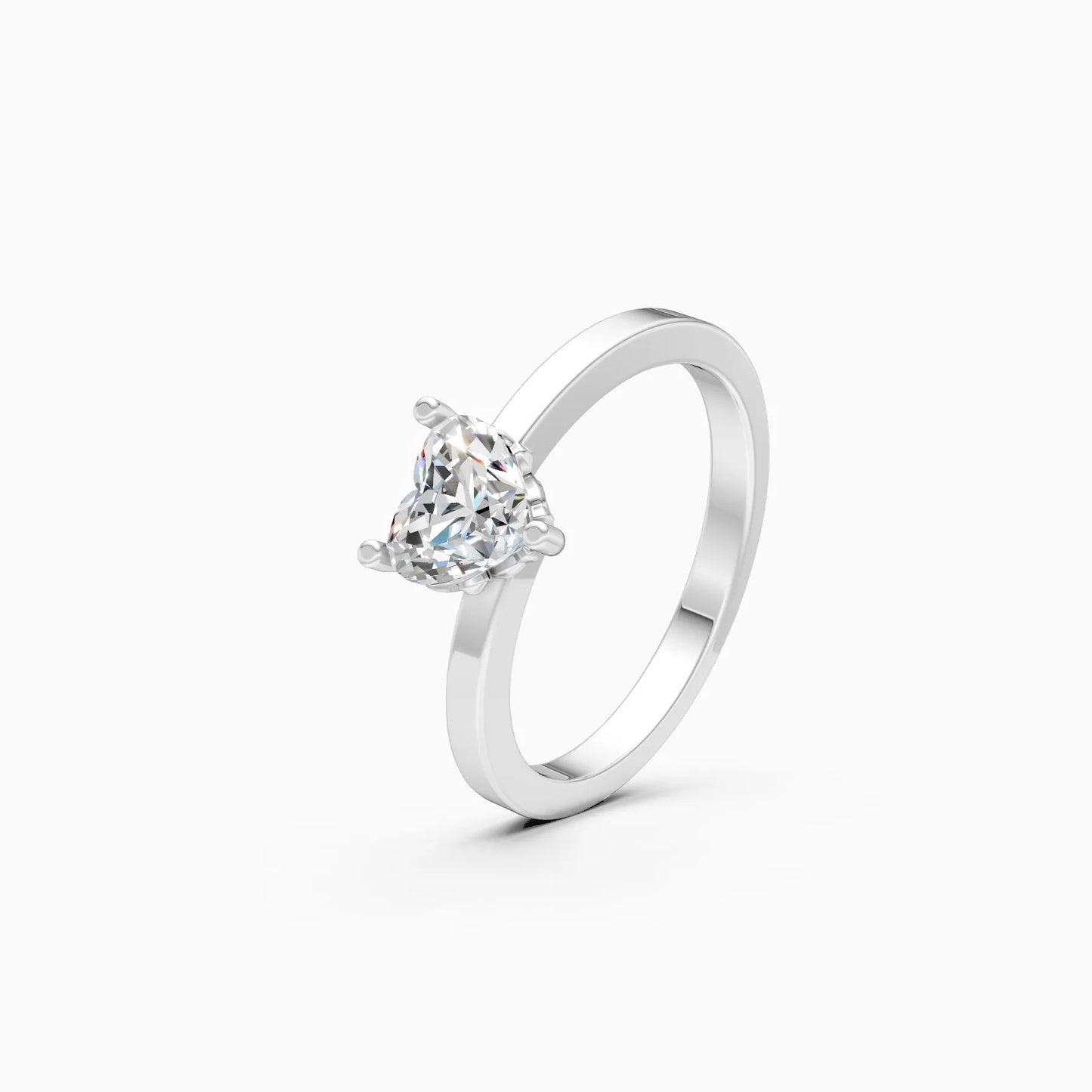 Heart Shape Solitaire Diamond Ring