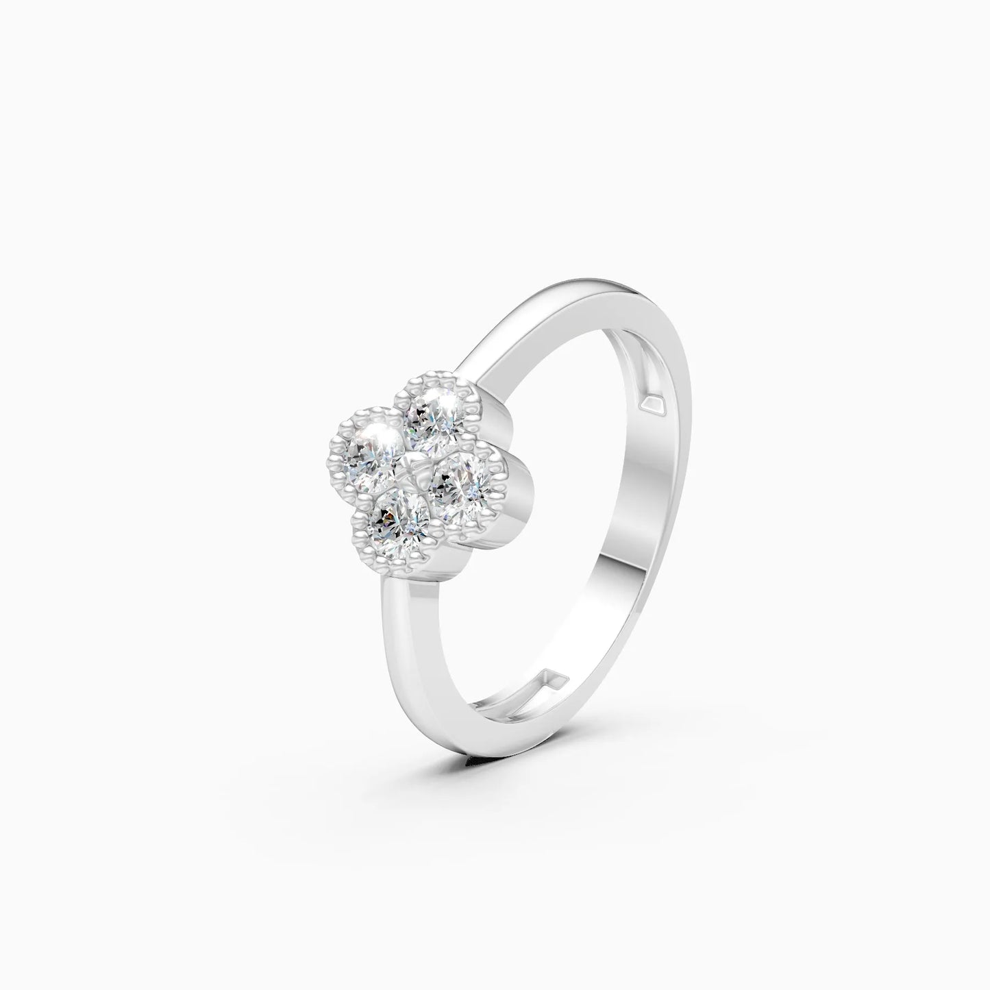 Floral Lab Diamond Ring in Gold
