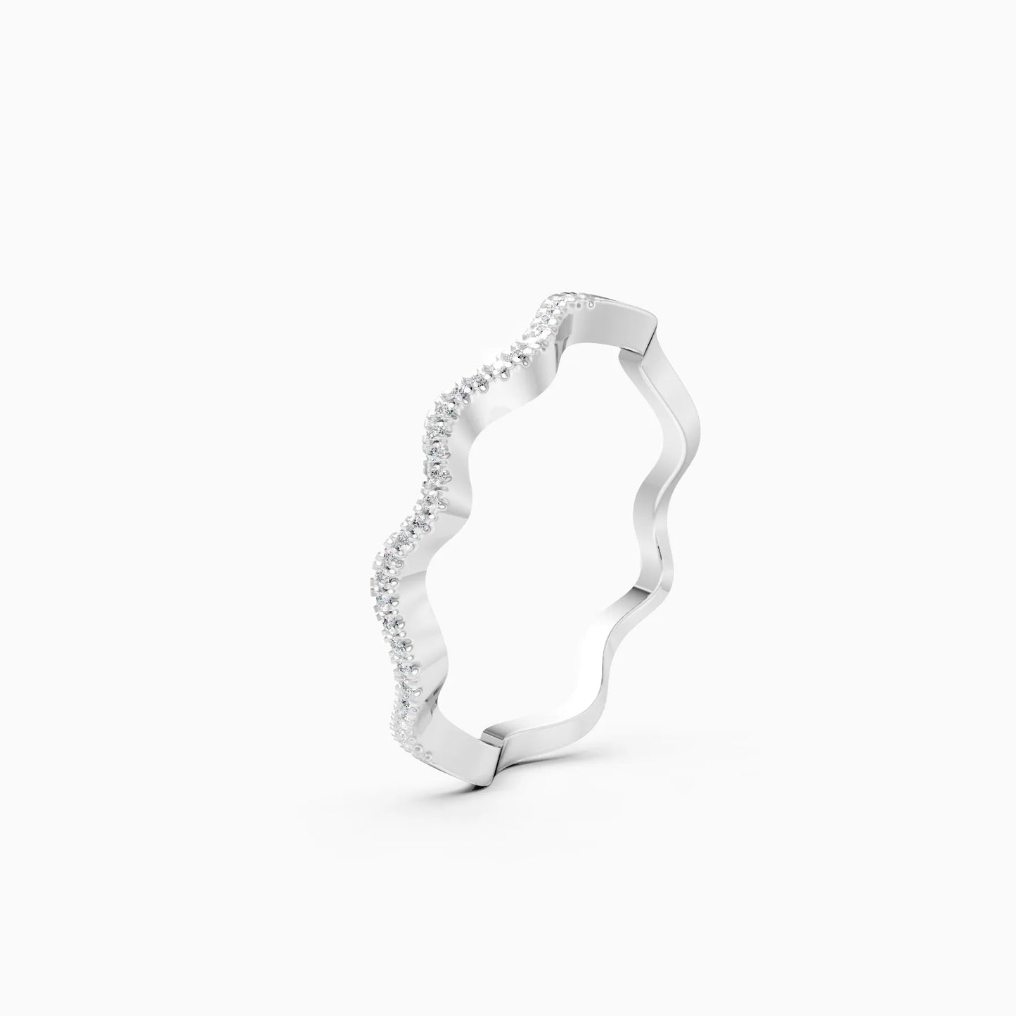 Lavish Wave Diamond Eternity Wedding Band